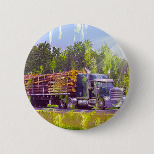 BIG RIG LORRIES & TRUCKS for Truck-lovers 6 Cm Round Badge