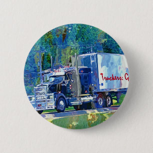 BIG RIG LORRIES & TRUCKS for Truck-lovers 6 Cm Round Badge