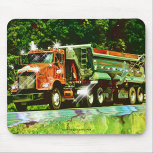 Big Rig Red Cargo Truck for Kids and Truckers Mouse Pad