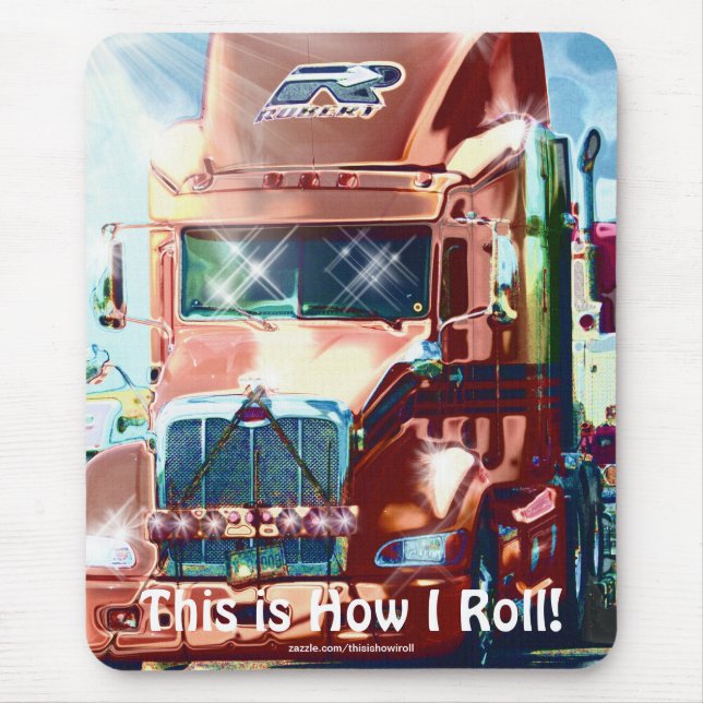 Big Rig Red Cargo Truck for Kids and Truckers Mouse Pad (Front)