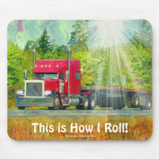 Big Rig Red Cargo Truck for Kids and Truckers Mouse Pad