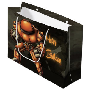 Big Robot Birthday Large Gift Bag