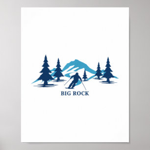 Big Rock Maine Ski Resort Skiing Skier T-shirt_1.p Poster