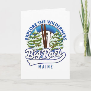Big Rock Maine ski travel log Holiday Card
