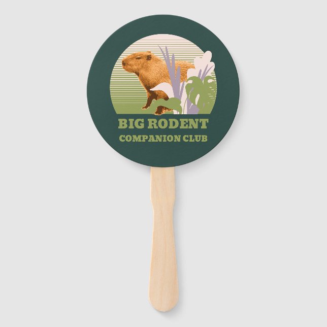 Big Rodent Companion Club Capybara Hand Fan (Front)