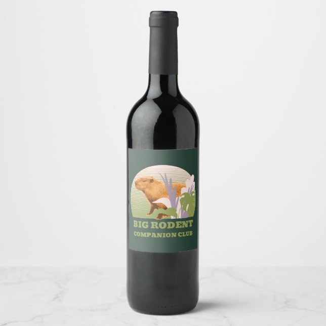 Big Rodent Companion Club Capybara Wine Label (Front)