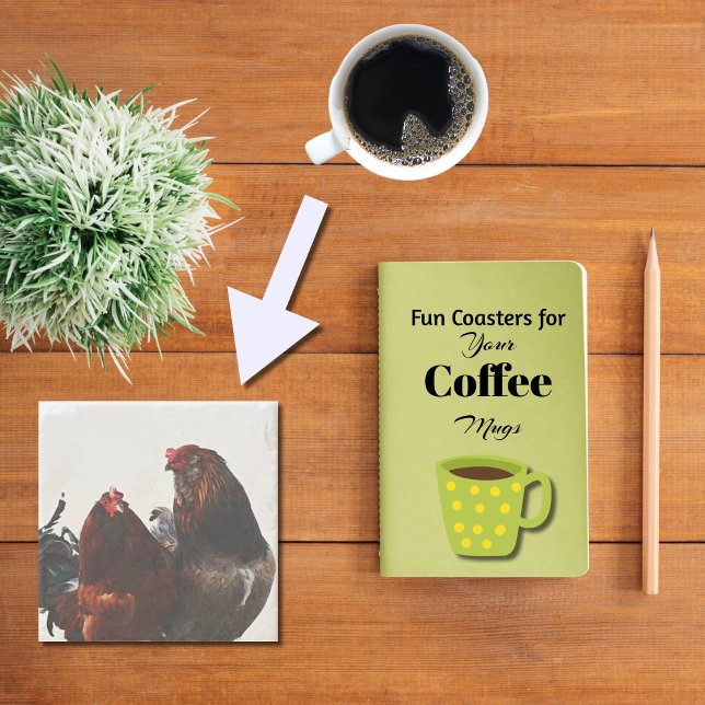 Big Rooster Little Rooster Farm Art Coaster (Creator Uploaded)