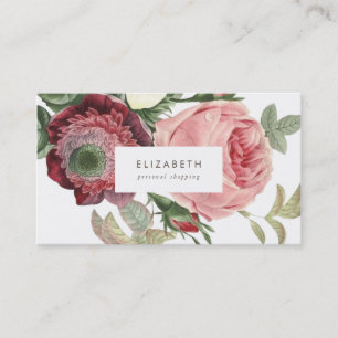 Big Roses Pink Red Flowers Business Card