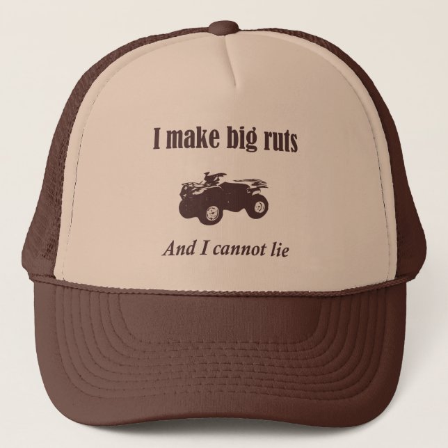Big Ruts Funny Four Wheeler ATV Country Hat (Front)