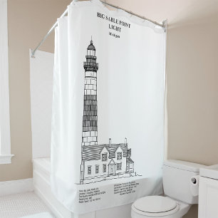 Big Sable Point Lighthouse - Michigan - BD Shower Curtain