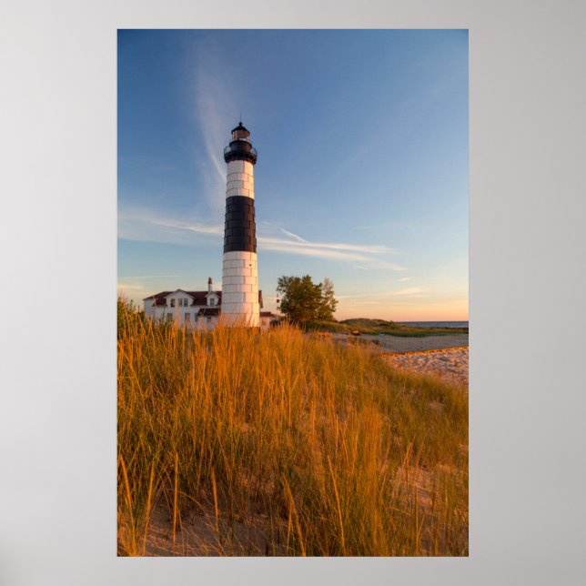 Big Sable Point Lighthouse On Lake Michigan 3 Poster (Front)
