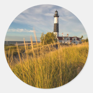 Big Sable Point Lighthouse On Lake Michigan Classic Round Sticker