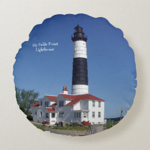 Big Sable Point Lighthouse round pillow