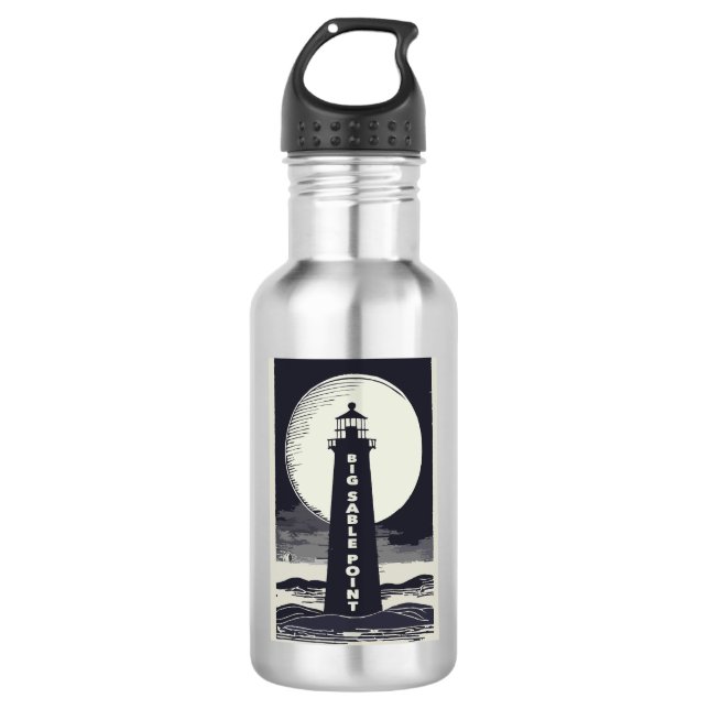 Big Sable Point Michigan Lighthouse Moon 532 Ml Water Bottle (Front)