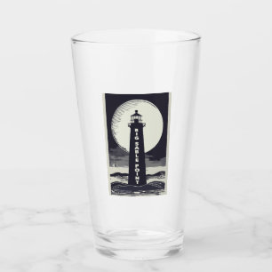 Big Sable Point Michigan Lighthouse Moon Glass