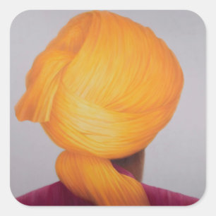 Big Saffron Turban Square Sticker