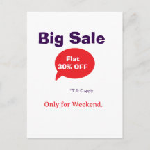 Big sale discount offer weekend company shop T&C