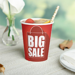 Big Sale Red Retail Bag Design Paper Cups