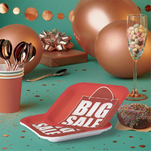 Big Sale Red Retail Bag Design Paper Plate