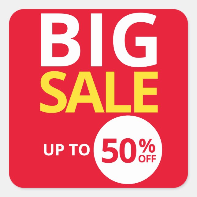 BIG SALE up to 50% OFF (Fifty) Small Business Clas Square Sticker (Front)