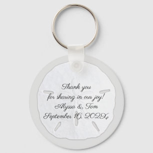 Big Sand Dollar Personalized Wedding Favor Key Ring