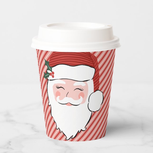 Big Santa Face Christmas Paper Cups (Front)