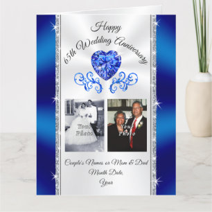 BIG Sapphire Personalized 65th Anniversary Card