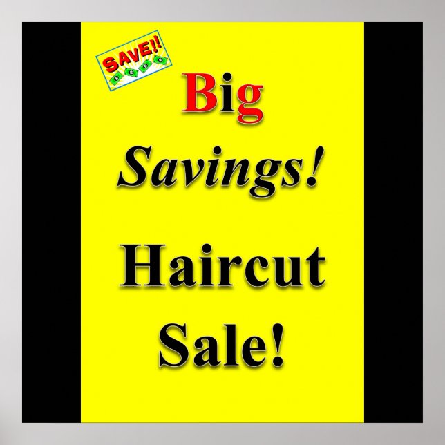 Big Savings Haircut Sale Poster Matte (Front)