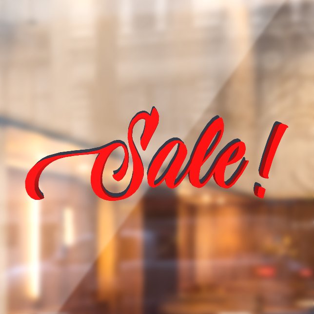 Big Script SALE Sign Window Cling (Sheet 2)