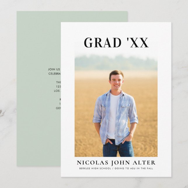 Big Serif Graduation Invitation (Front/Back)