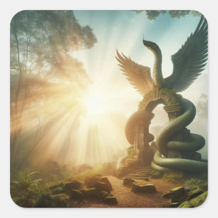 Big serpent with wings  square sticker