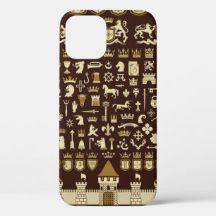 Big set of heraldic elements. iPhone 12 case