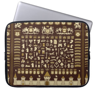 Big set of heraldic elements. laptop sleeve