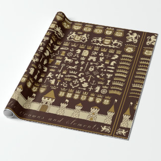Big set of heraldic elements.  wrapping paper