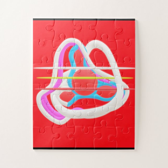 Big shapes geometric puzzle main colour red (Vertical)