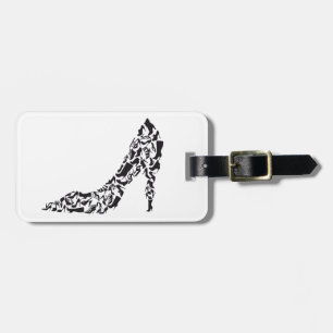 big shoe with different shoe silhouettes luggage tag