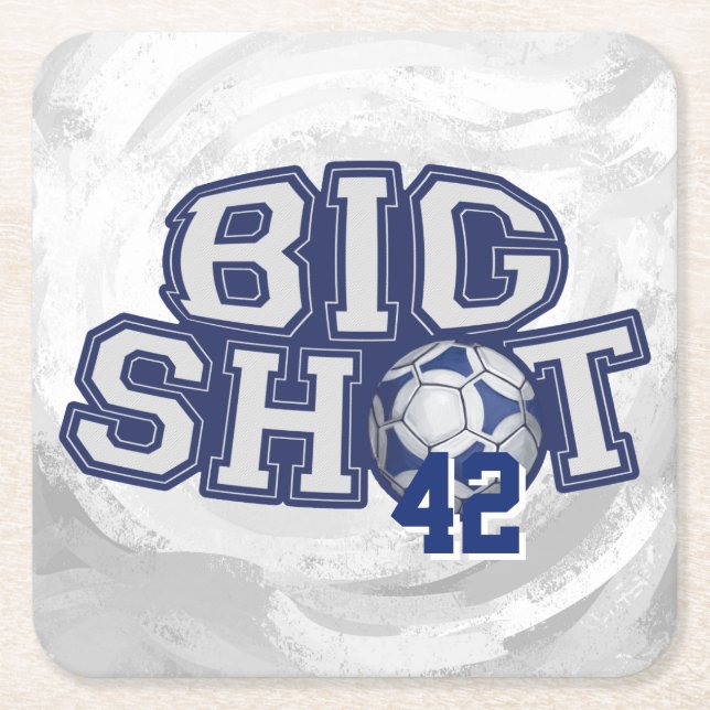 Big Shot Soccerball Square Paper Coaster (Front)