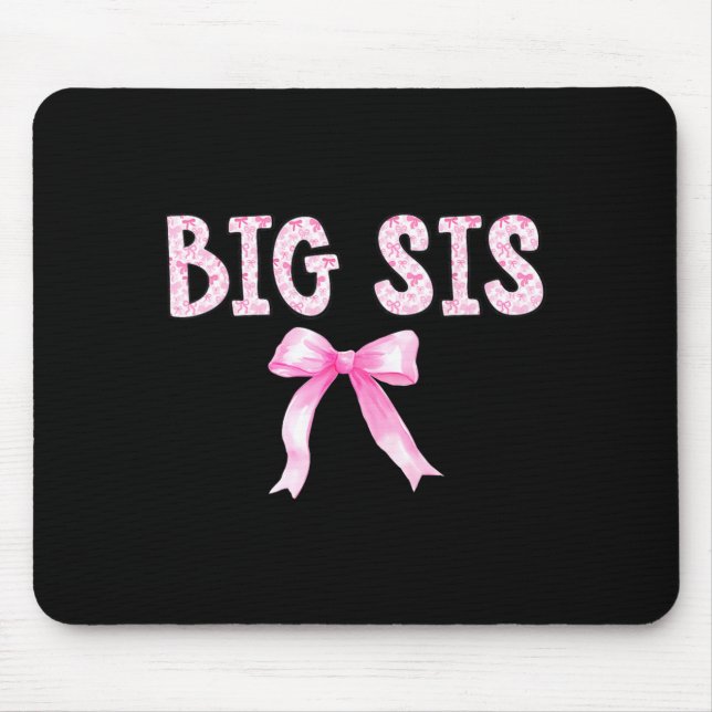 Big Sis Birthday Squad Matching Coquette Bow Mouse Pad (Front)