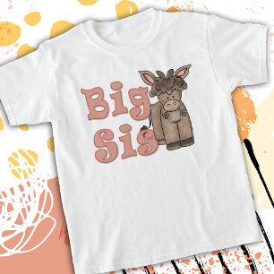 Big Sis Cute Donkey Burro Kids T-Shirt