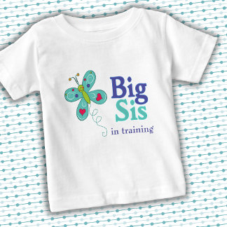 Big Sis Cute Whimsical Butterfly Baby T-Shirt