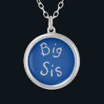"Big Sis" Family  Placement - Sorority Keepsake Silver Plated Necklace<br><div class="desc">"Big Sis" Special Gift for the Big Sister in Family Placement or Female Sorority Keepsake from Lil Sister to Big Sister. Change the Font, Text, and Colors to coordinate with Your College, University Colors. Choose Your Favorite Color, Style, Size and Metal Option. Made in U.S.A Easy Gift Idea for Her!...</div>