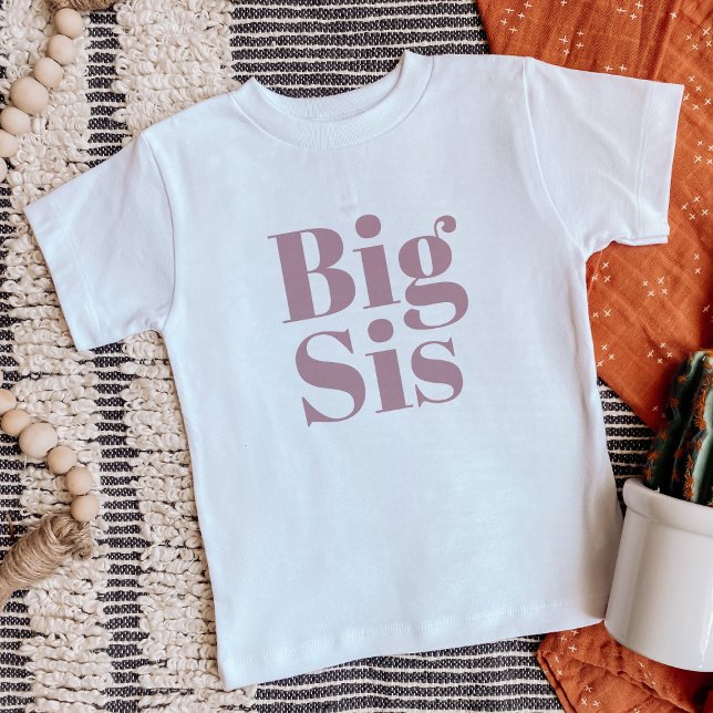 Big Sis | Mauve Matching Sibling Family Baby T-Shirt (Creator Uploaded)