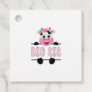 Big Sis Of The Birthday Girl Cow Sister Family Par Favour Tags