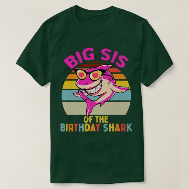 Big Sis of the Shark Birthday Sister Matching Fami T-Shirt (Design Front)