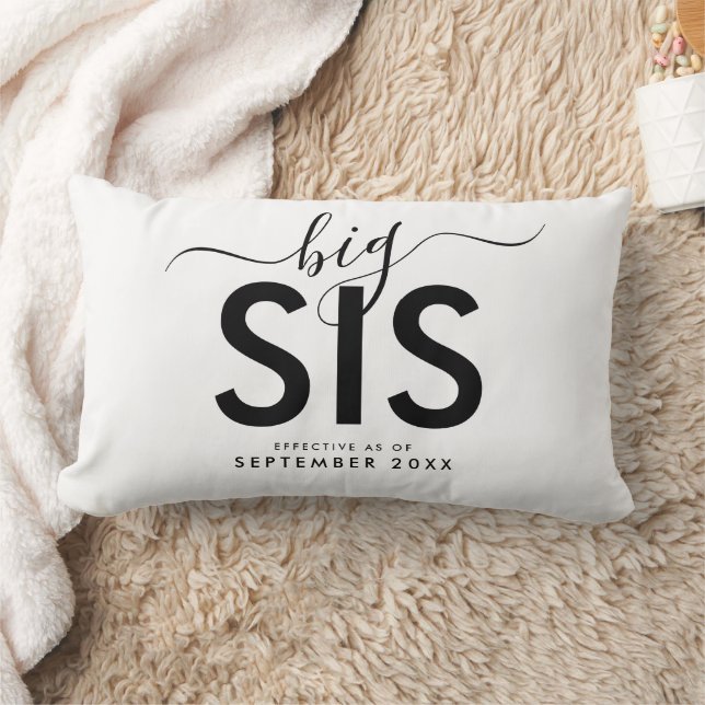 Big Sis | Personalized New Baby Announcement Lumbar Cushion (Blanket)