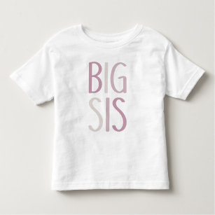 Big Sis Pink & Beige Text Sibling Girls Sister Toddler T-Shirt