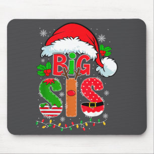 Big Sis Santa Hat New Big Sister Announcement Xmas Mouse Pad