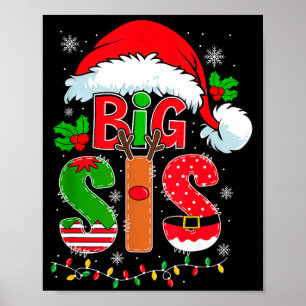 Big Sis Santa Hat New Big Sister Announcement Xmas Poster