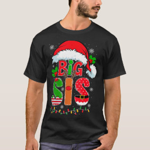 Big Sis Santa Hat New Big Sister Announcement Xmas T-Shirt