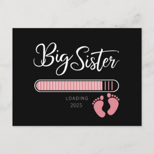 Big Sister 2025 Loading Pregnancy Announcement Postcard
